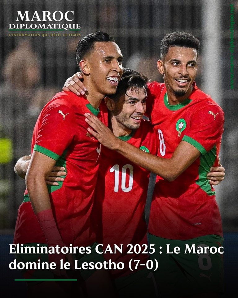 Éliminatoires CAN-2025 (6ème Journée/Gr.B): Fiche technique du match Maroc-Lesotho (7-0)