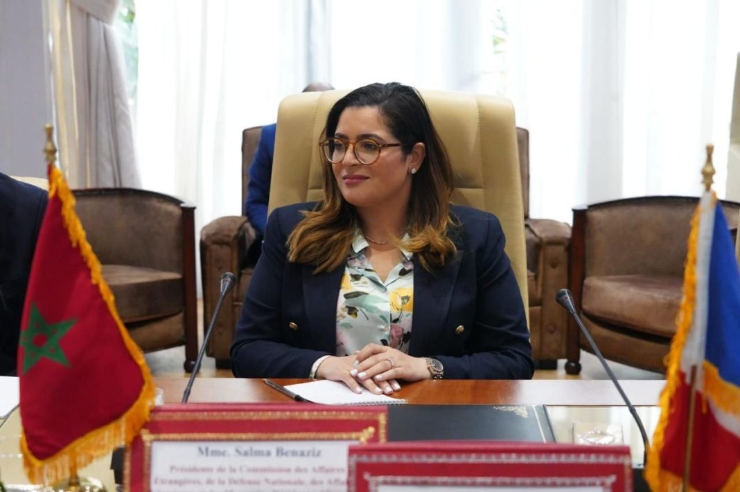 Salma Benaziz, présidente de la commission des Affaires étrangères, de la défense nationale, des affaires islamiques et des MRE à la Chambre des Représentants,