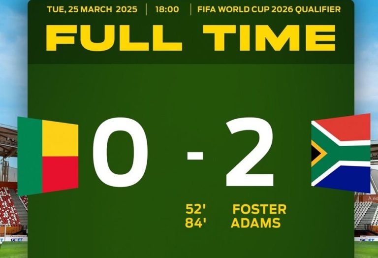 Mondial 2026 (Groupe C) : L’Afrique du Sud bat le Bénin (2-0)