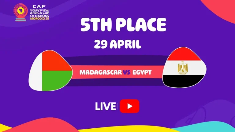 CAN féminine futsal (match de classement): L’Egypte renverse Madagascar 4 à 2 et occupe la 5e place