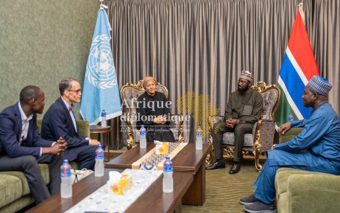 Mamadou Tangara, Ministre des AE sortant accueille la Vice-Secrétaire générale de l’ONU en Gambie